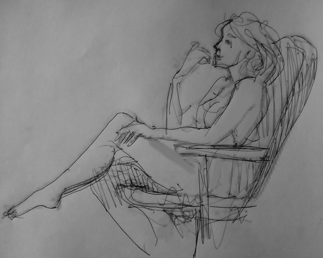Boceto con modelo vivo
