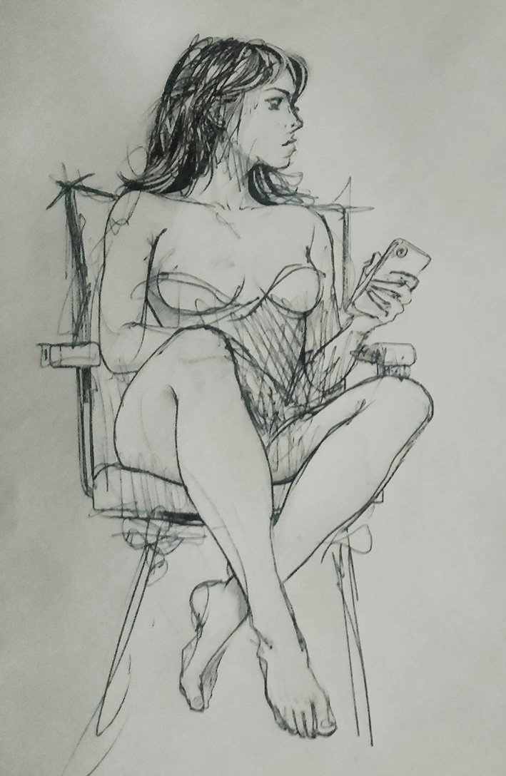 Boceto con modelo vivo