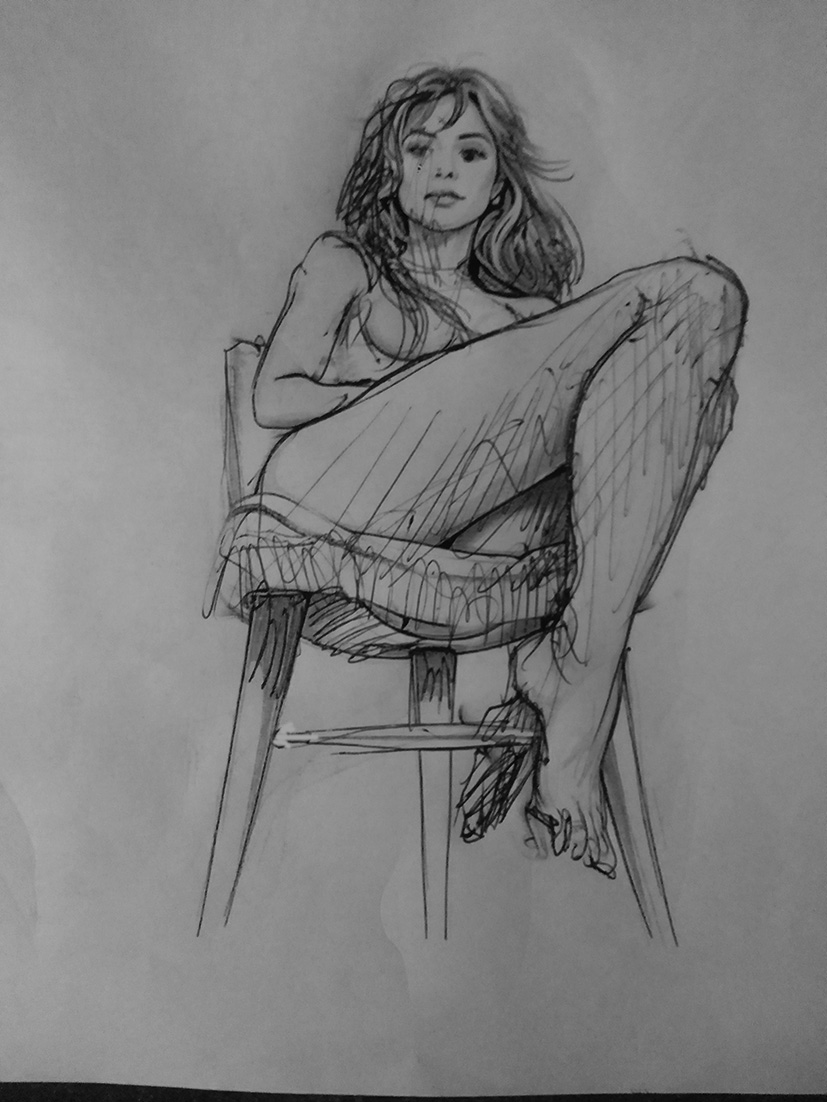 Boceto con modelo vivo