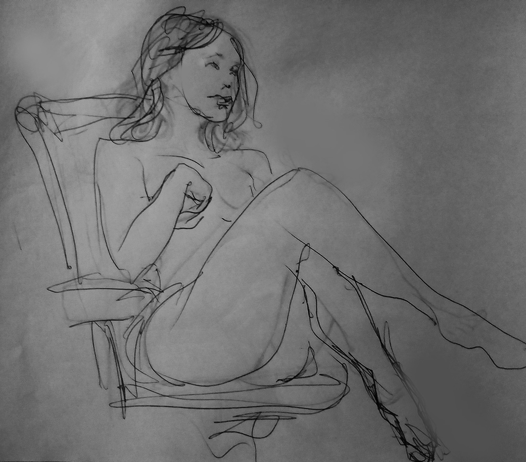 Boceto con modelo vivo