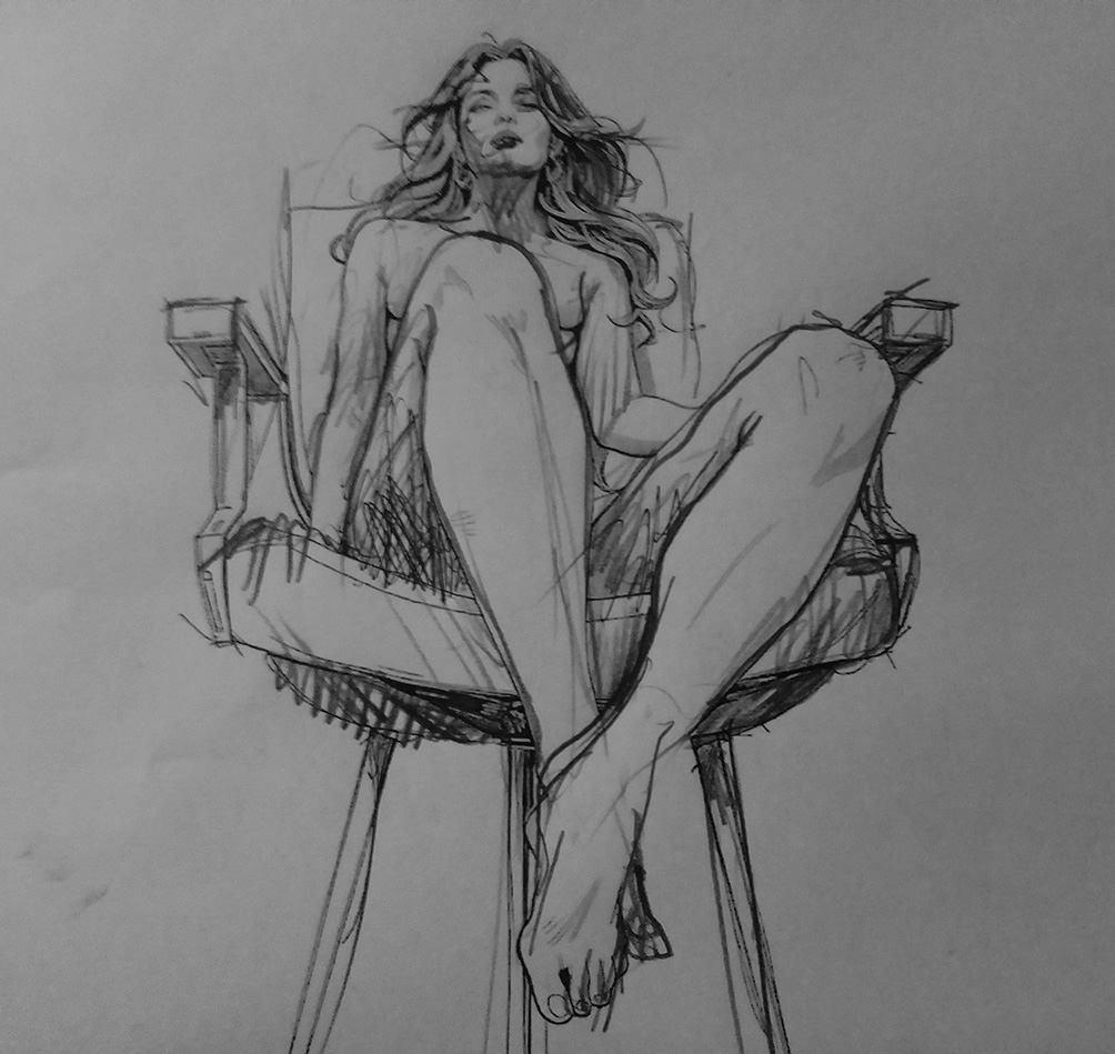 Boceto con modelo vivo