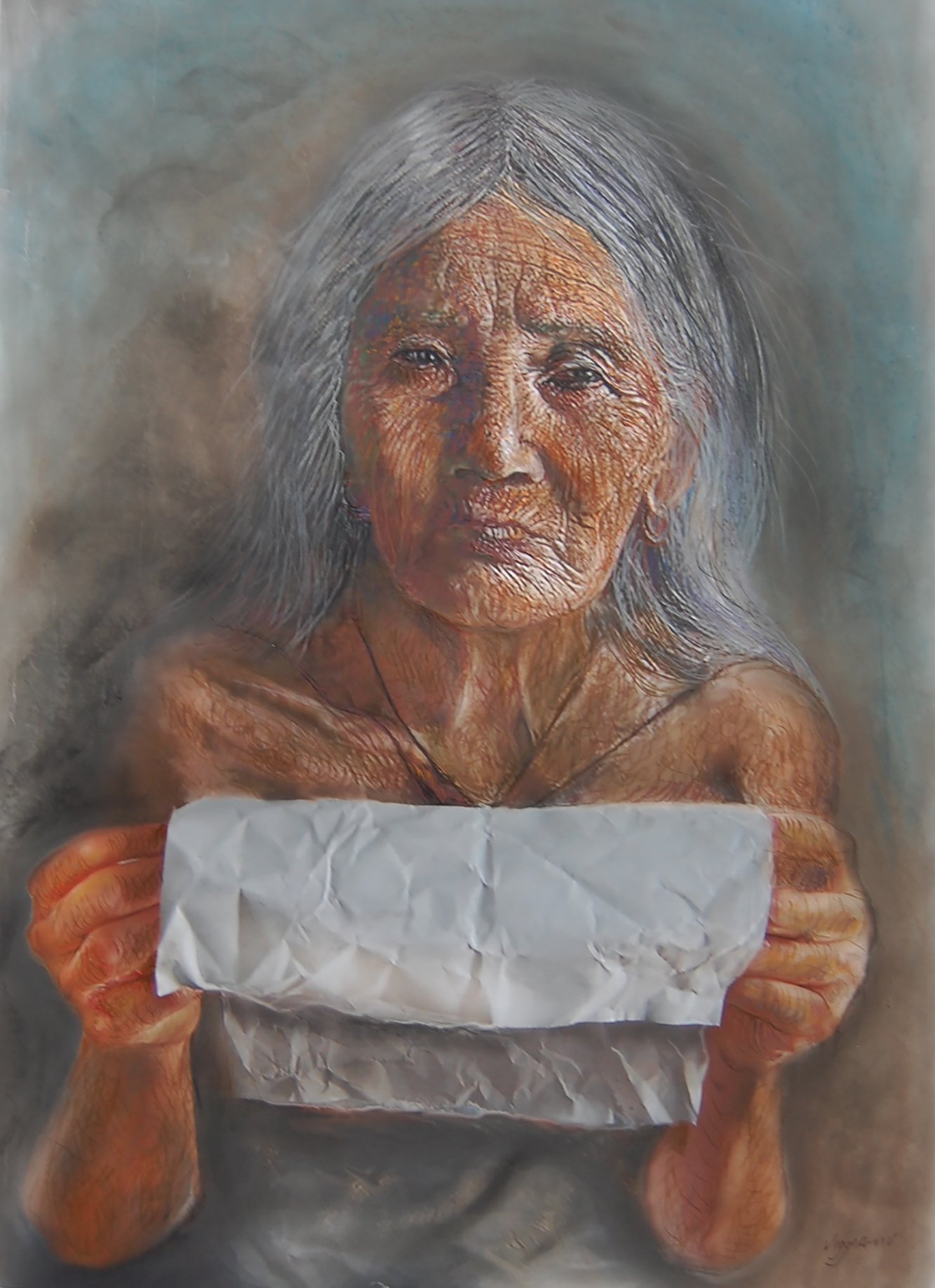 LA DEMANDA (lápiz y pastel a la tiza)